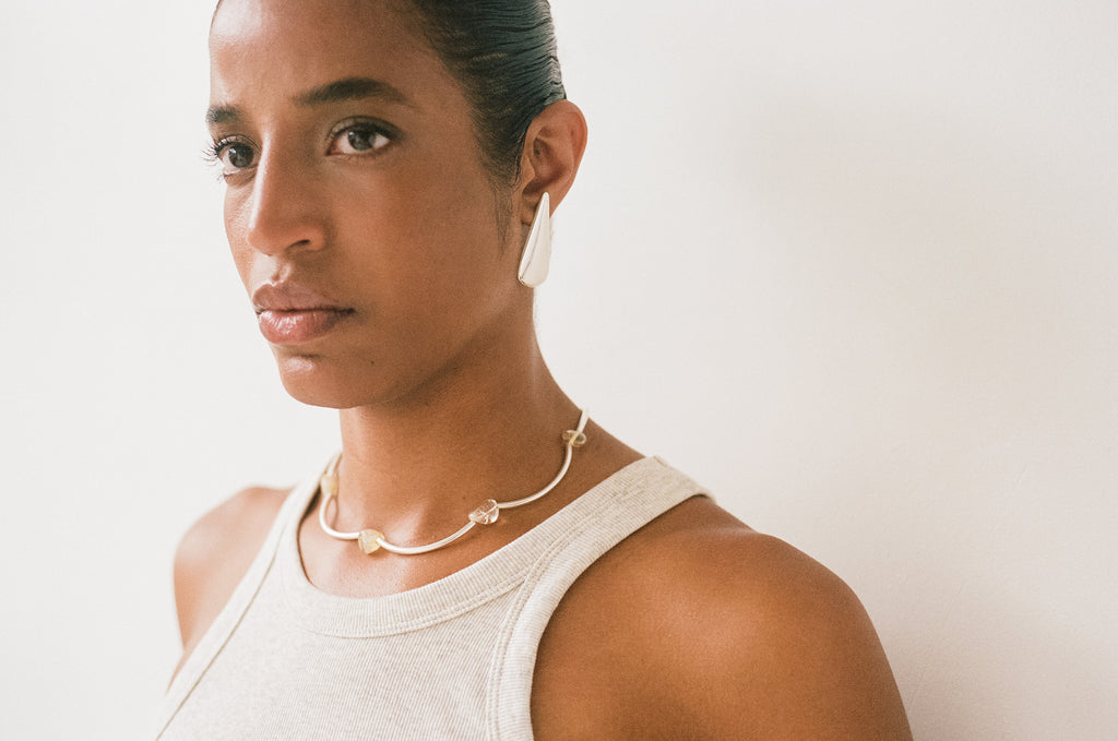 Citrine Curved Link Necklace