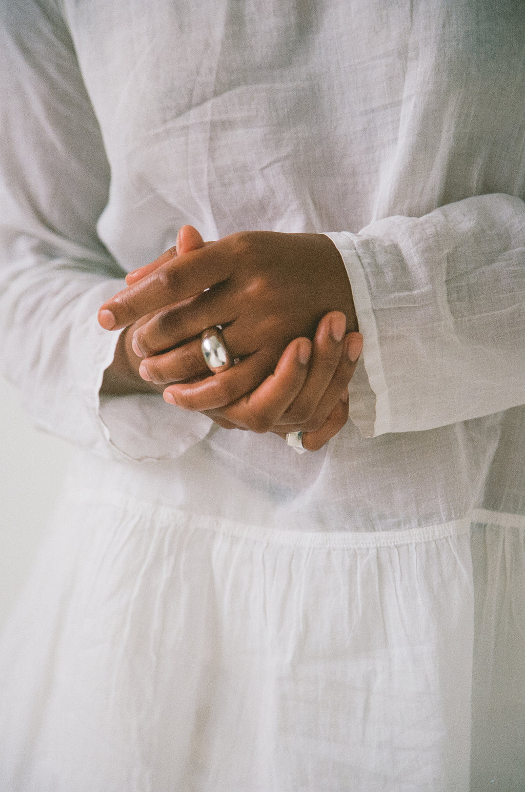 A close-up of the tapered dome ring on model