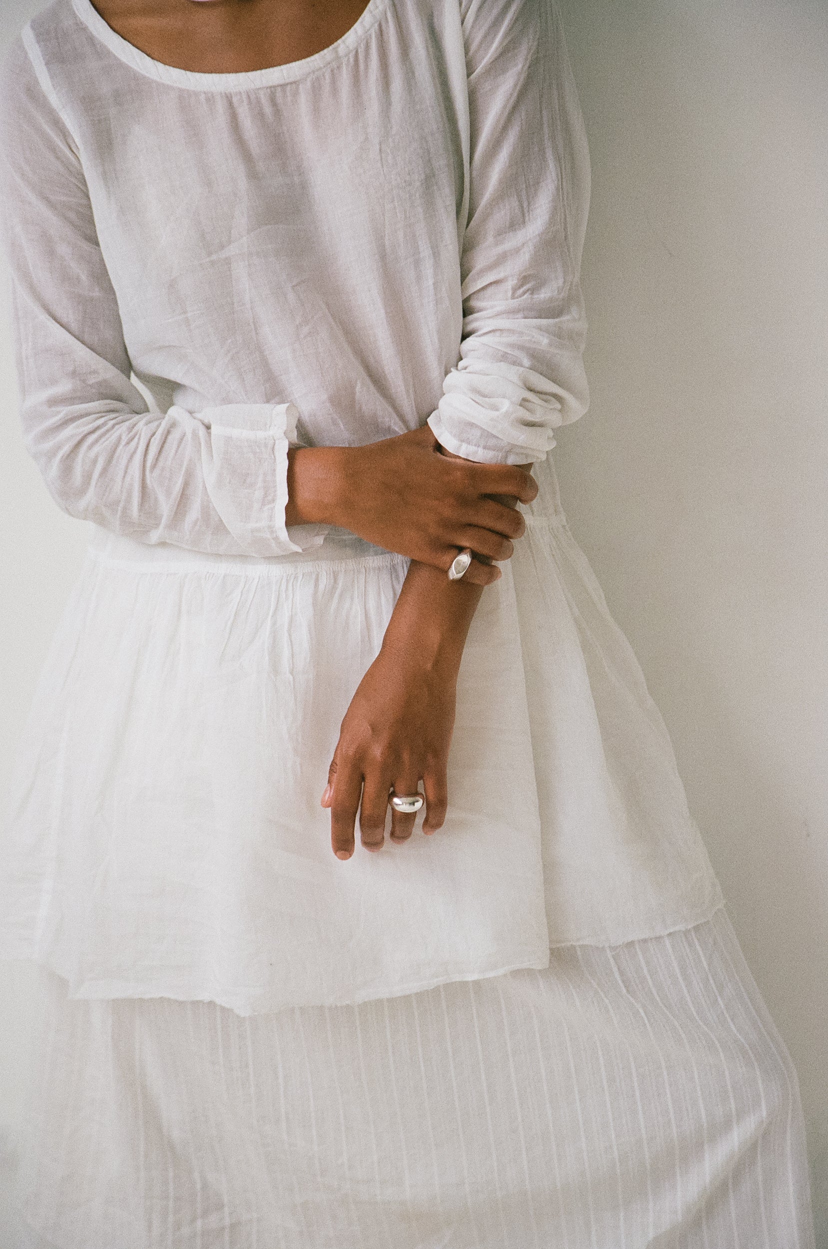 Bennu Studios Tapered Dome Ring Worn on odel